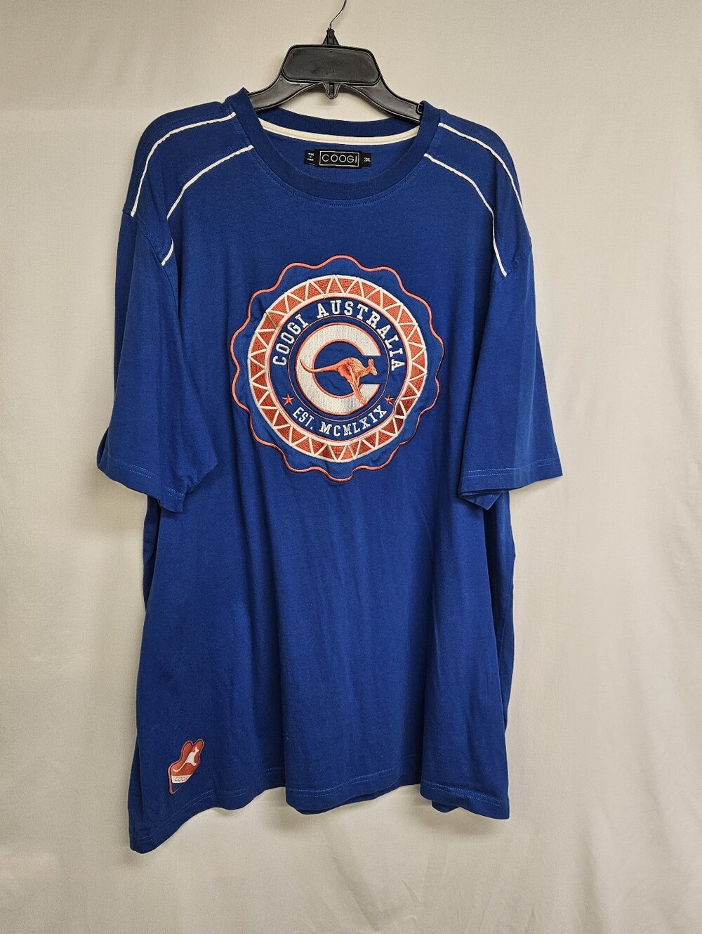 COOGI AUSTRALIA Embroidered Authentic Men’s Graphic T-Shirt Size XXXL Blue